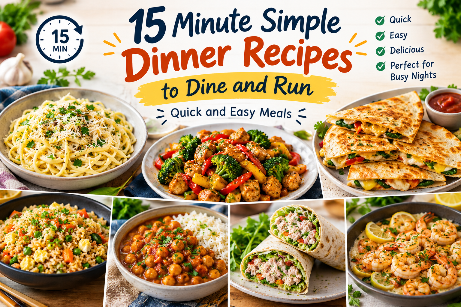 Minute Simple Dinner Recipes to Dine and Run: Quick and Easy Meals