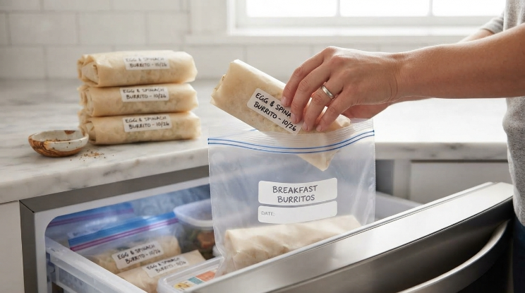 freezer wrapped breakfast burritos for meal prep breakfast ideas
