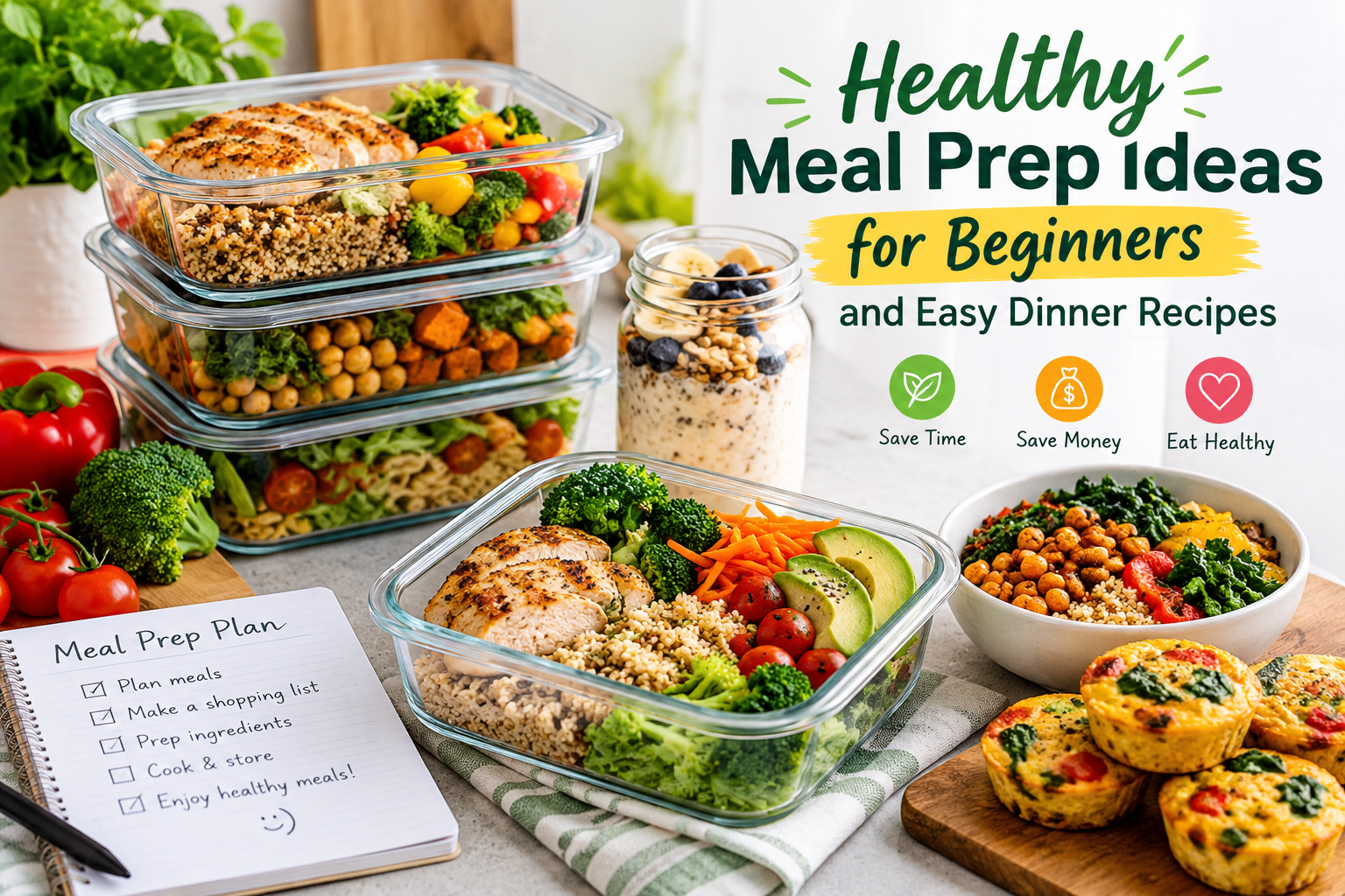 Healthy Meal Prep Ideas: 15 Easy Recipes for Beginners