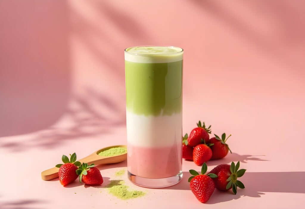 strawberry matcha latte